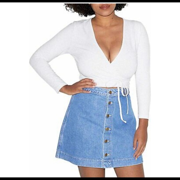 White criss-cross American Apparel top - Picture 2 of 5